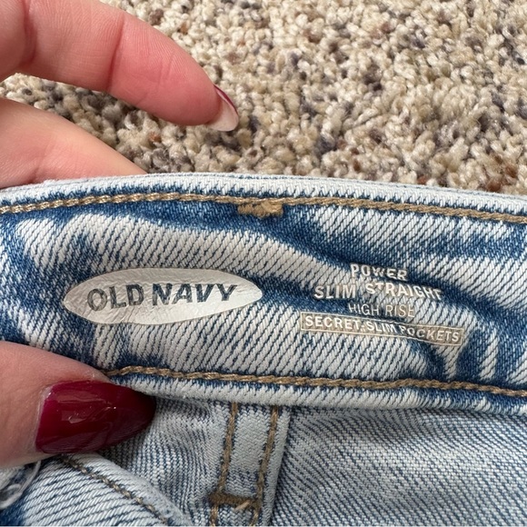 Old Navy Power Slim Straight Distressed Jeans - Picture 3 of 6